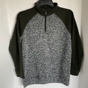 Old Navy fleece quarter zip  gray & black sweatshirt  Boys XL 14-16